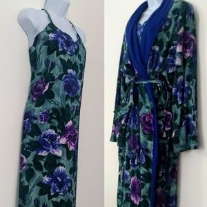 Valerie Fitzgerald Long 2PC Cotton Knit Floral Set